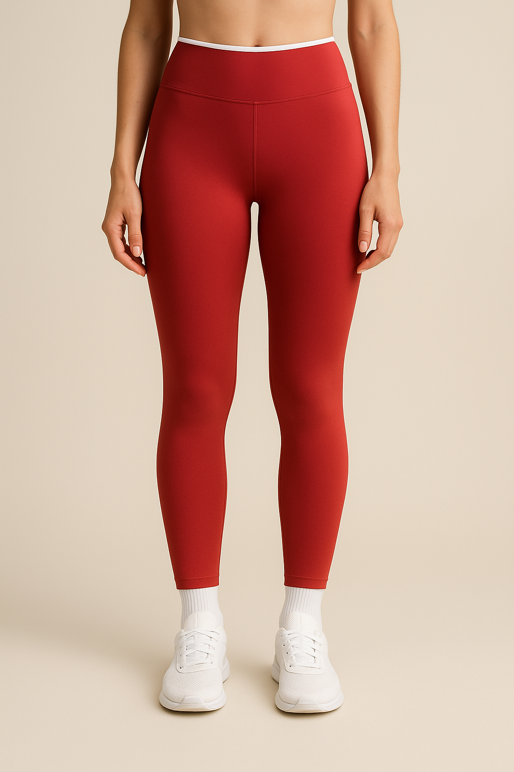 LIFT STEAMLESS LEGGINGS in red (front view)
