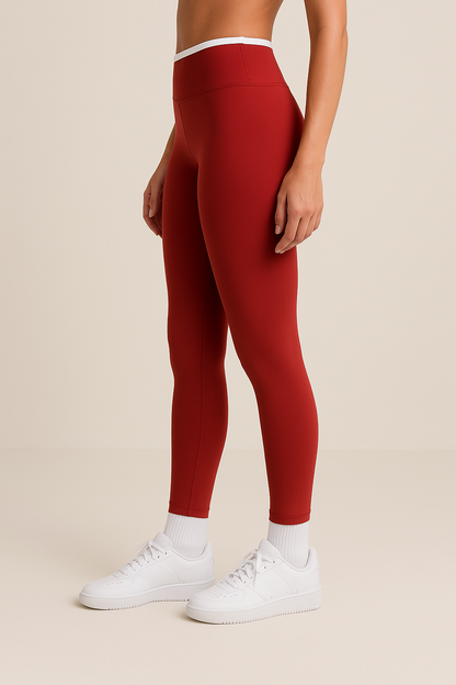 LIFT STEAMLESS LEGGINGS in red (side view)